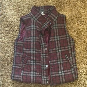 Plaid Vest in Red and Gray